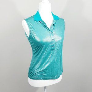 570 Vintage Versace VJC Jeans Couture Sleeveless Italian Polo Tank Blue - Italy